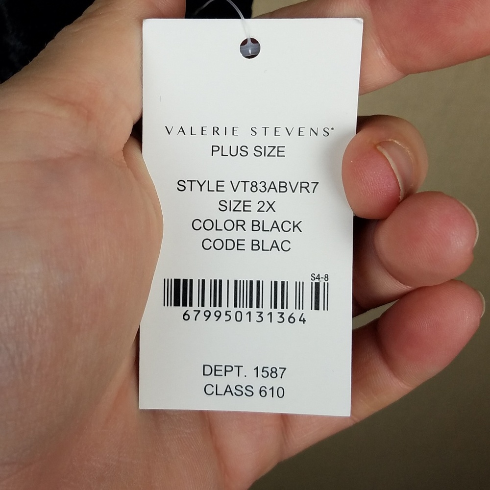 Valerie Stevens Crushed Velvet Bell Sleeve Blouse - Picture 6 of 6